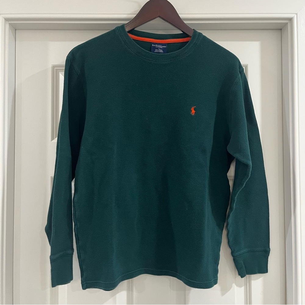 Polo by Ralph Lauren Men's Dark Green Crewneck Shirt